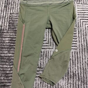 Lululemon Olive Green Cropped Running Leggings Capri Women’s S/26